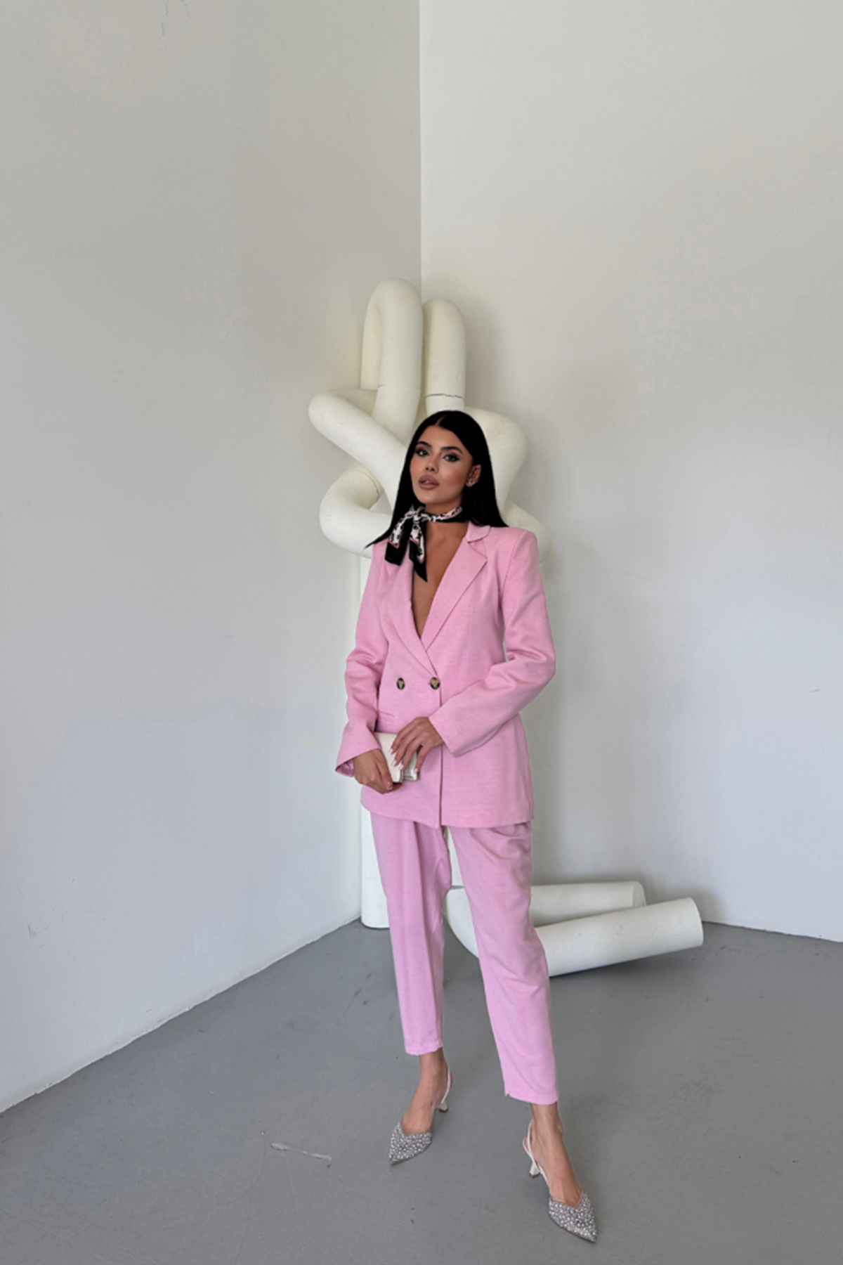 KETEN CEKET - PANTOLON TAKIM - Pembe