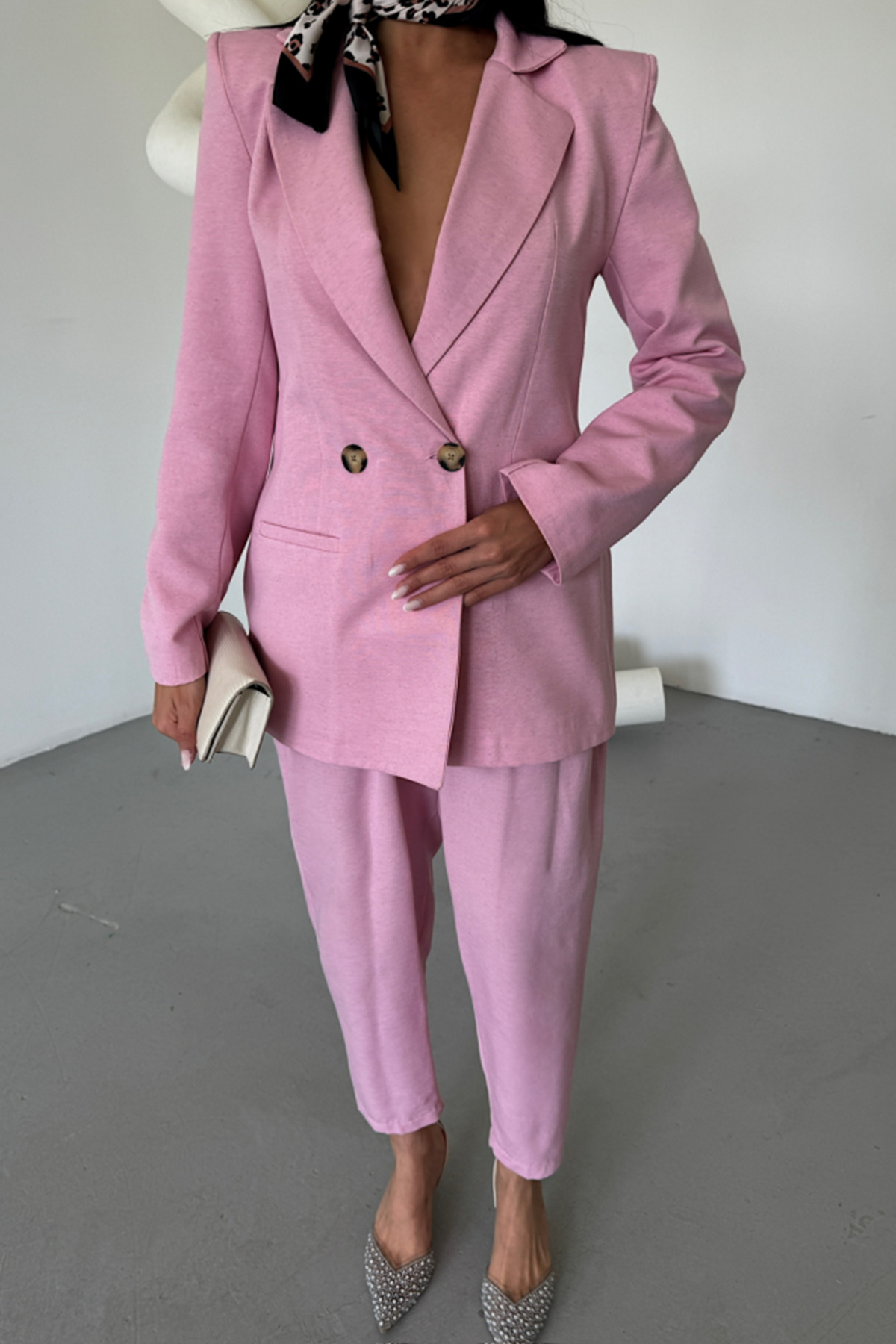 KETEN CEKET - PANTOLON TAKIM - Pembe