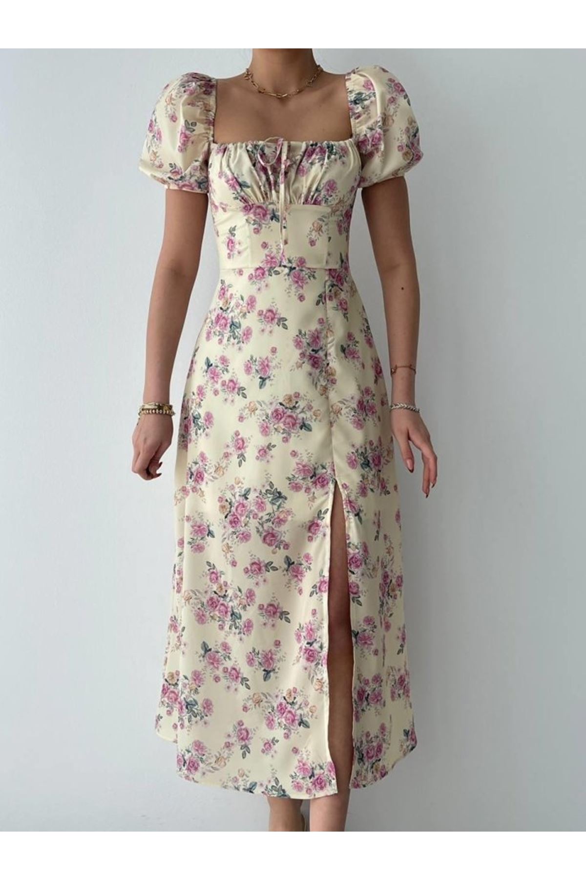 Zeze Balon Kol Elbise