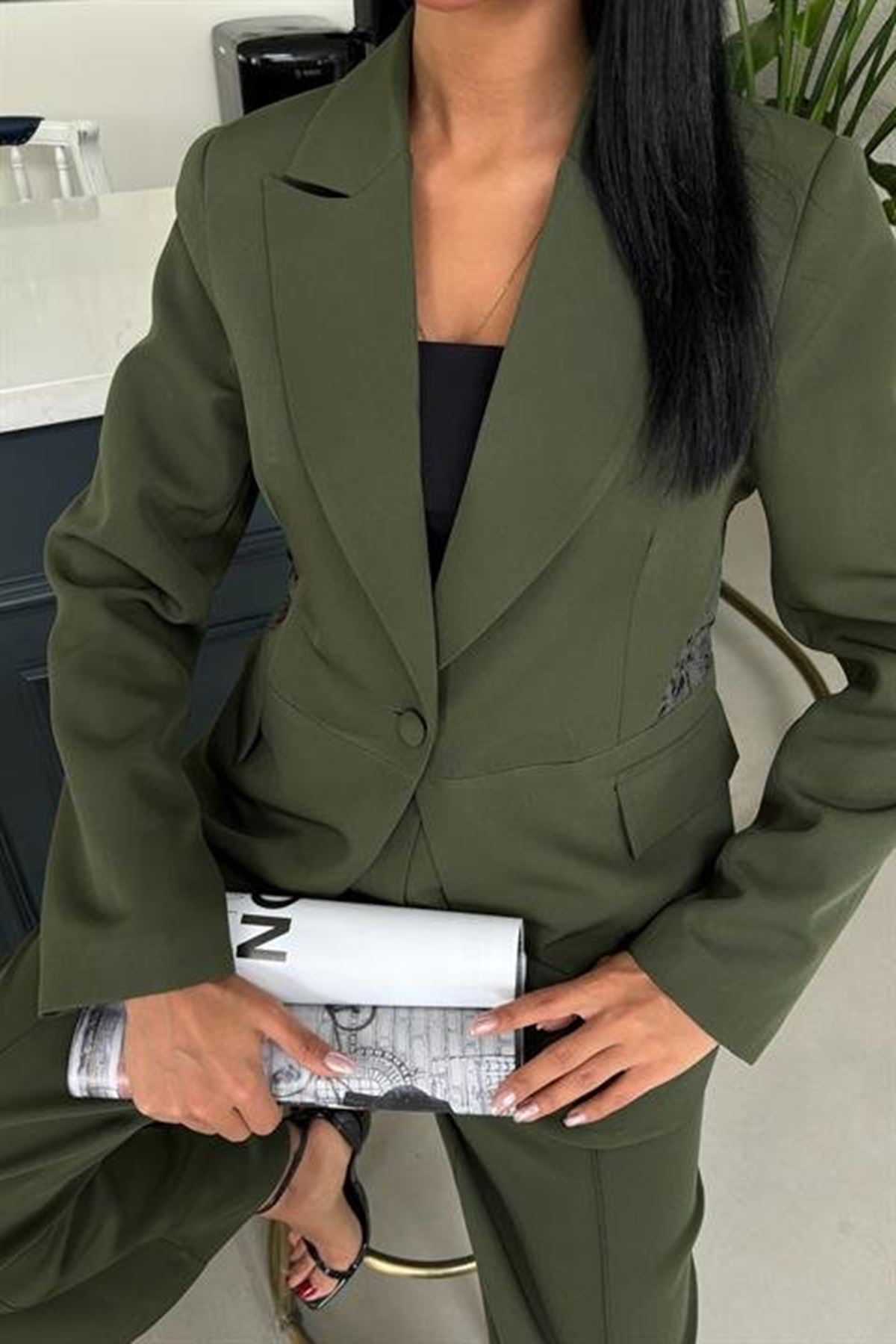 Sırt Dantel Detay Premium Takım Elbise 10031