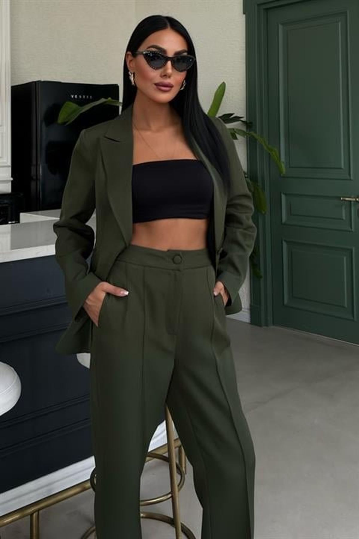 Sırt Dantel Detay Premium Takım Elbise 10031