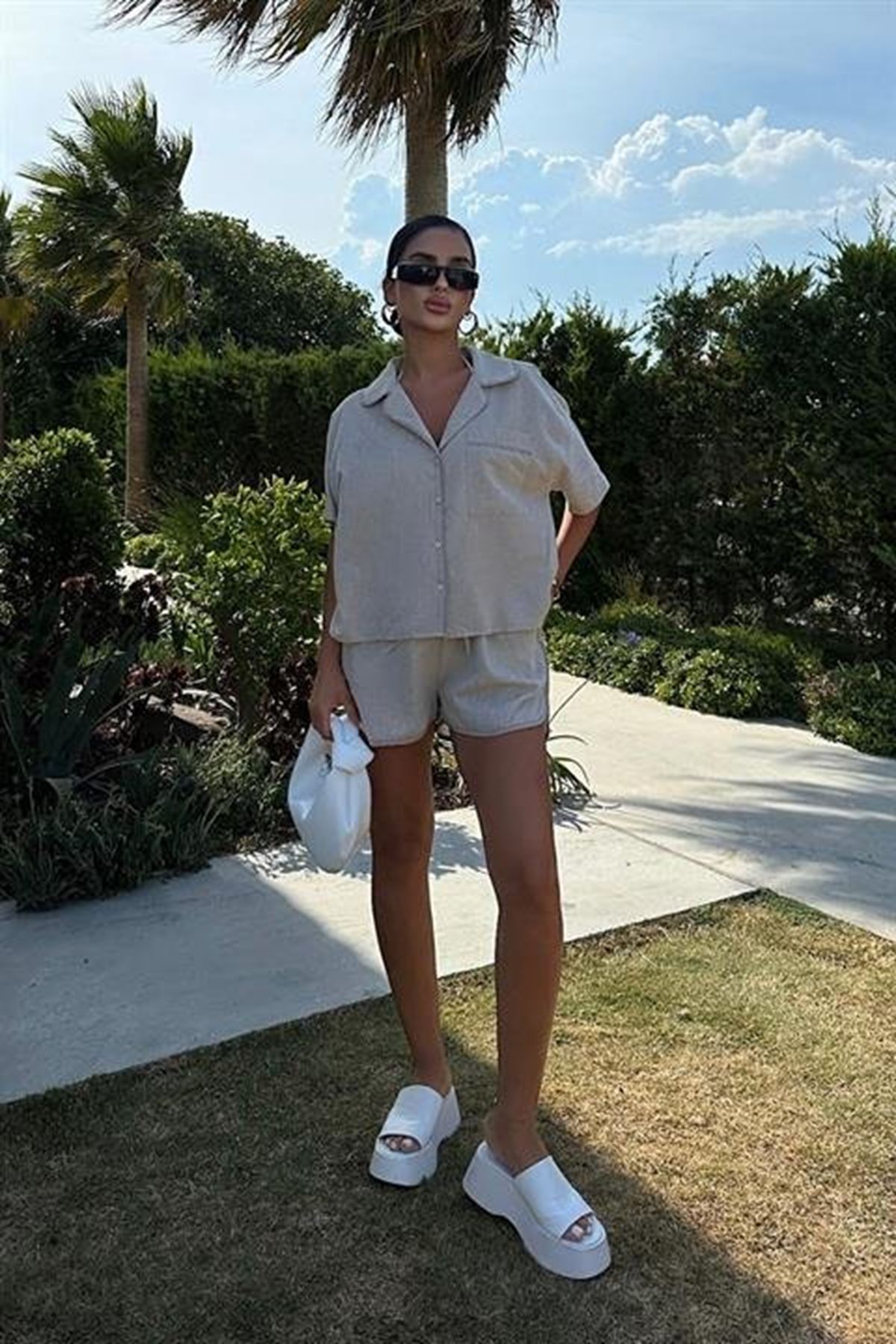 Carnation Keten Şort Takım 9470-12