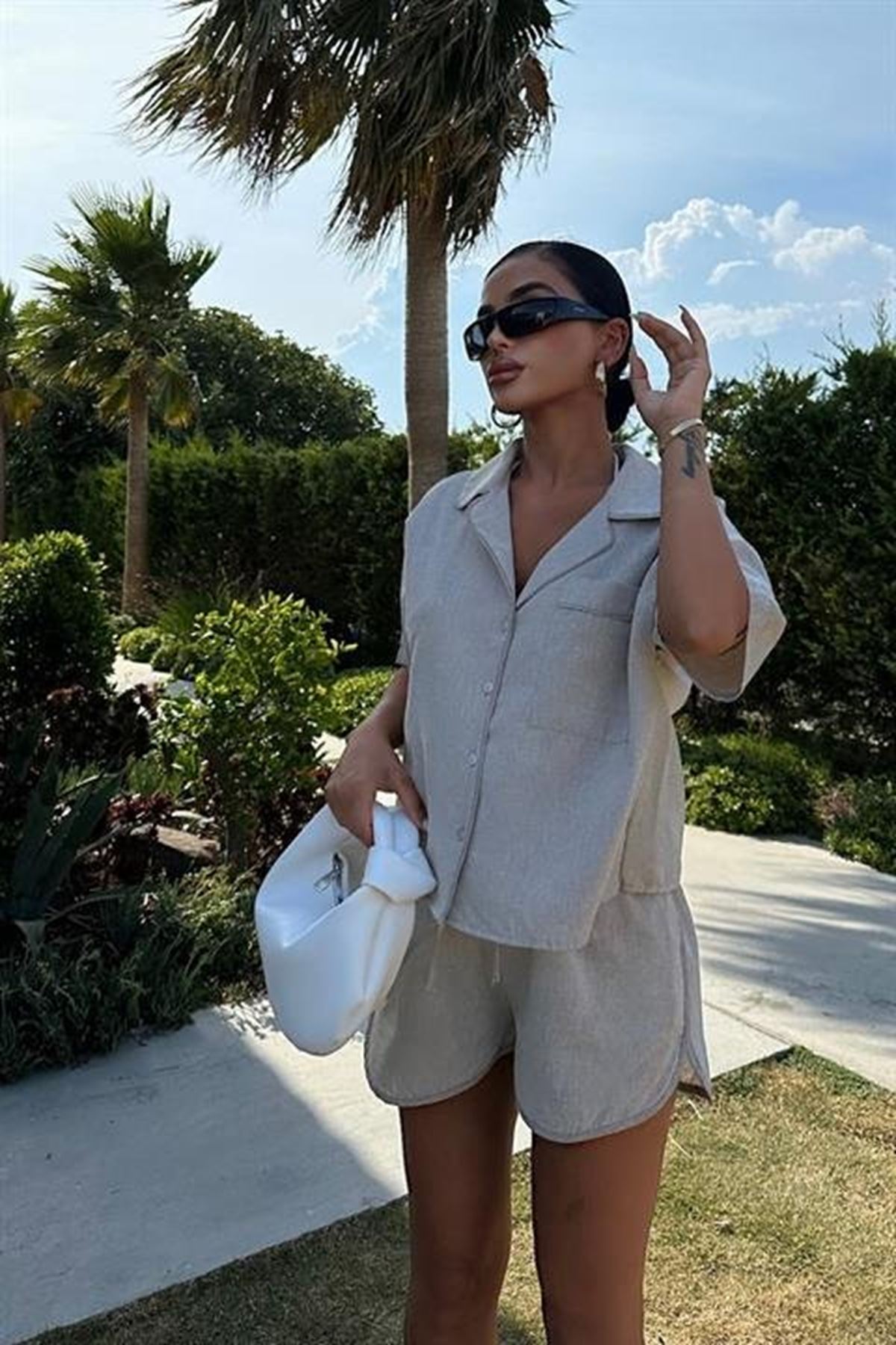 Carnation Keten Şort Takım 9470-12