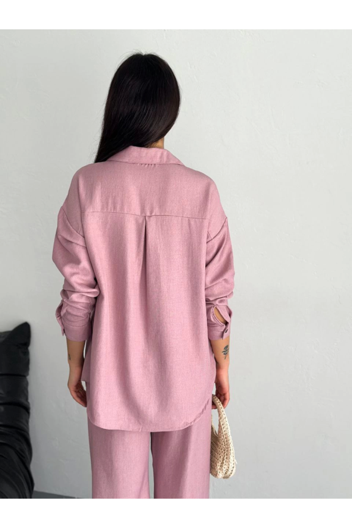 Gömlek Pantolon Ikili Takım - Toz Pembe