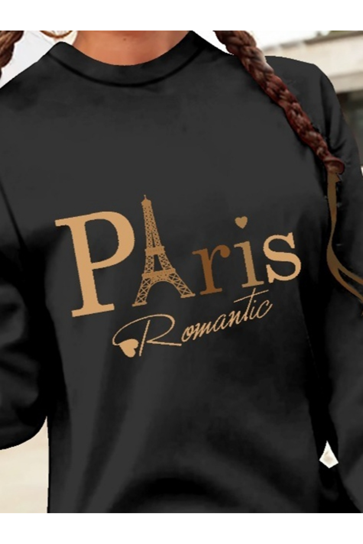 Kadın Uzun Kollu Bisiklet Yaka Yazılı Kısa Viskon Iki Iplik Elbise