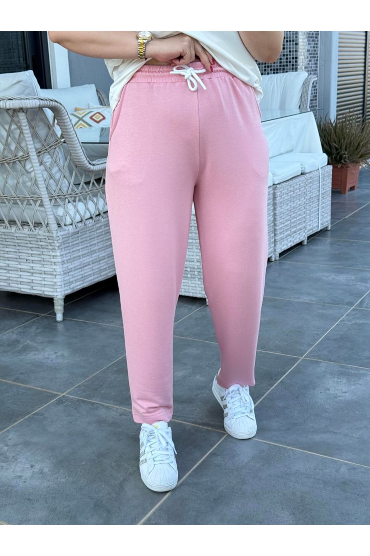 Kadın Kristal Kumaş Garnili Cep Detaylı Ikili Takım