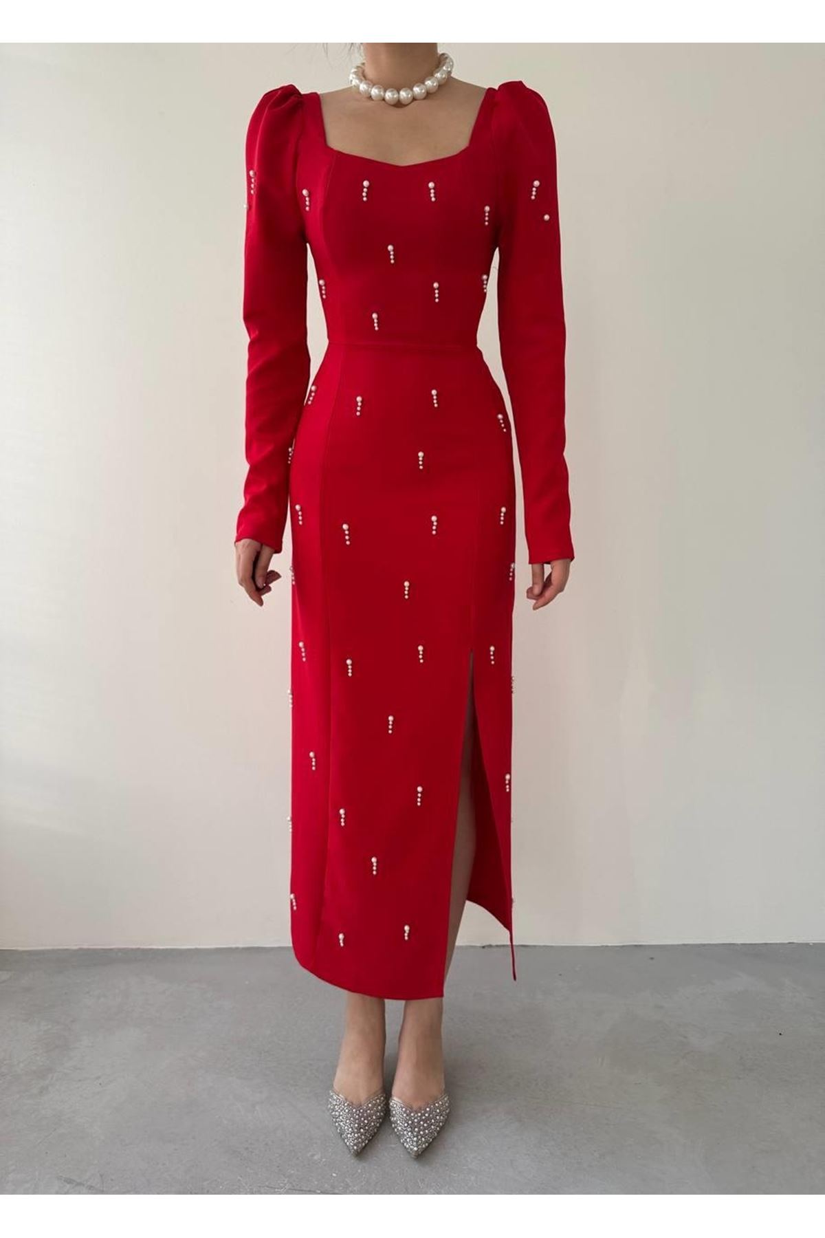 Akit İnci Detaylı Elbise