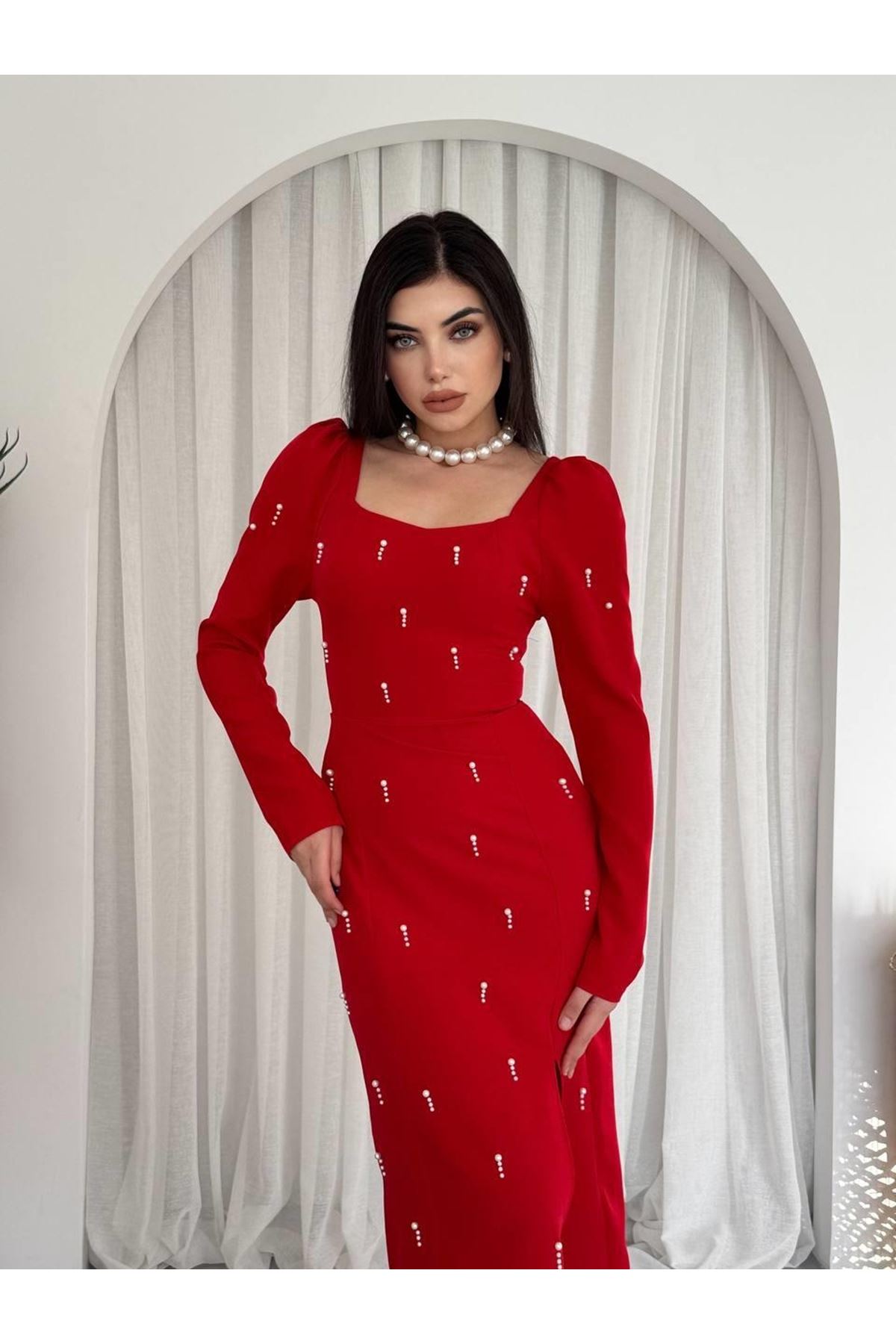 Akit İnci Detaylı Elbise
