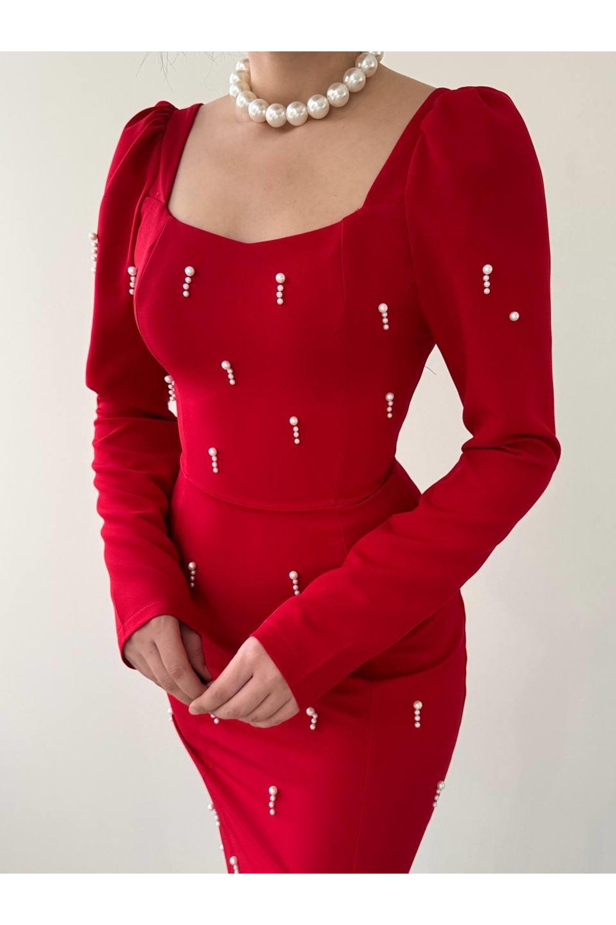 Akit İnci Detaylı Elbise