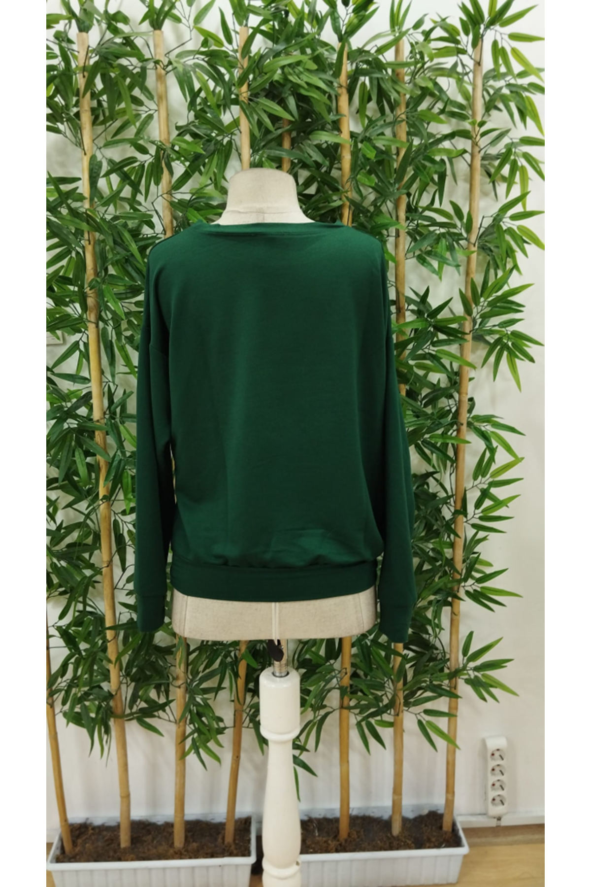 Kadın Yılbaşı Özel Uzun Kollu Bisiklet Yaka Desenli Viskon Iki Iplik Bluz