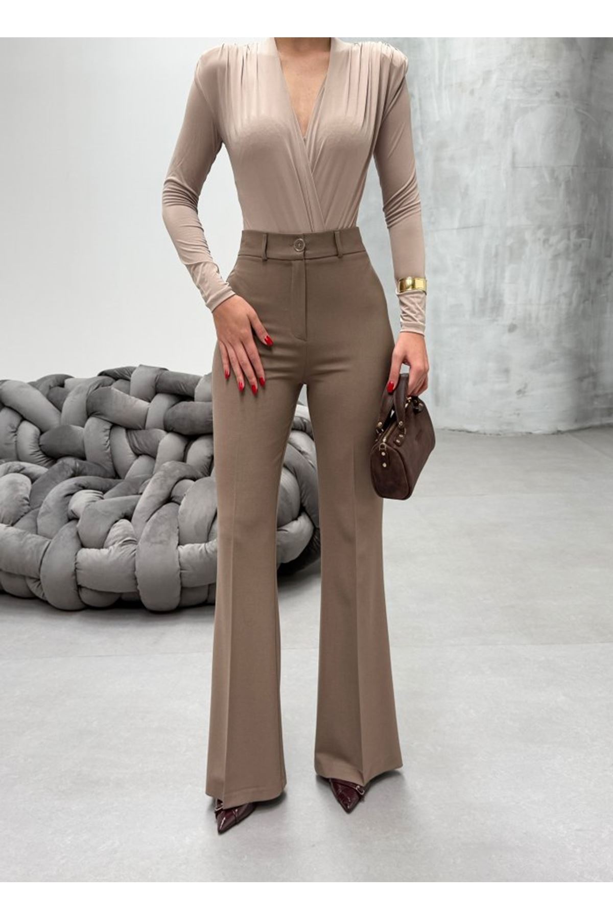 230 Gr Poly Viscose Full Lycra İspanyol Paça Pantolon