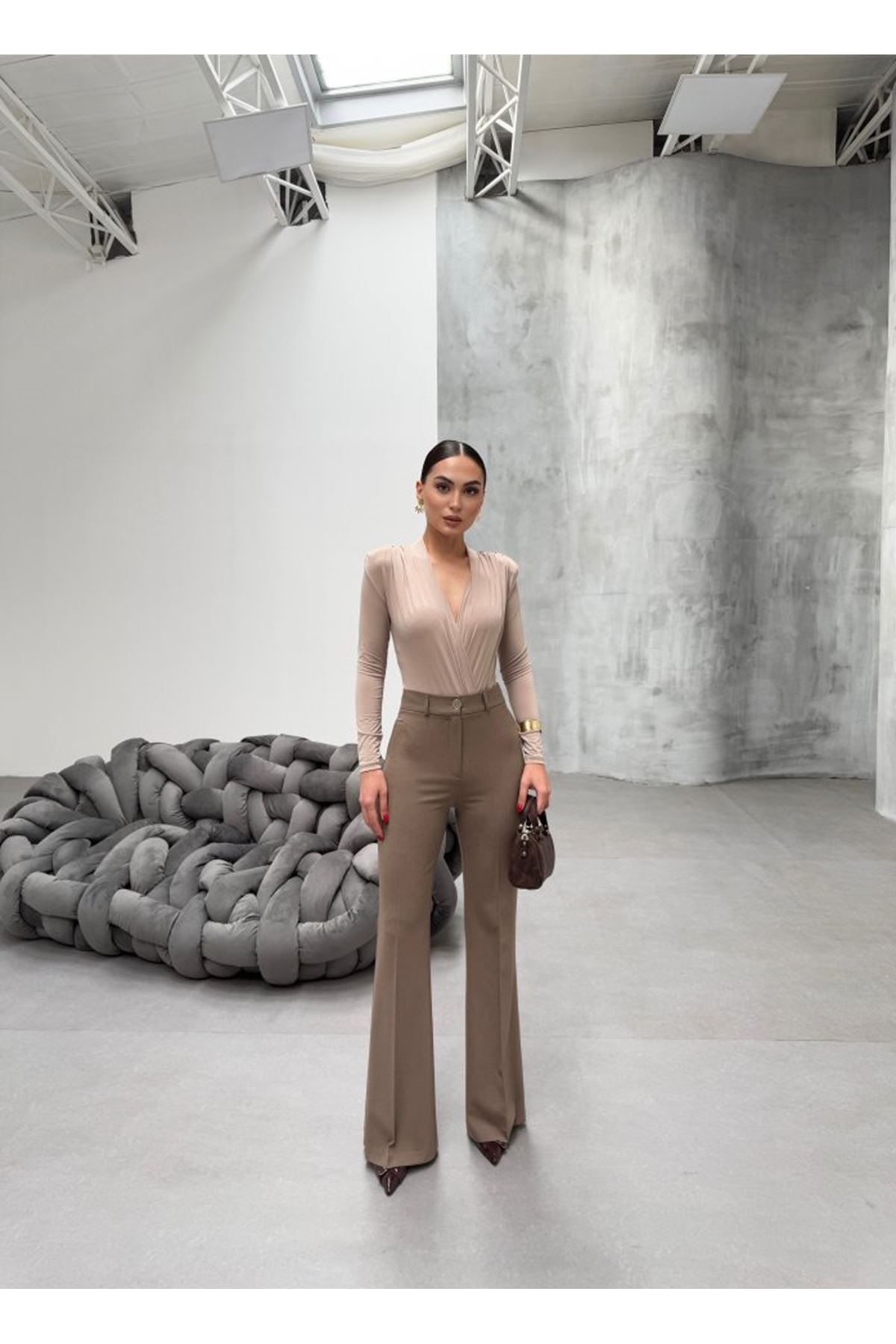 230 Gr Poly Viscose Full Lycra İspanyol Paça Pantolon