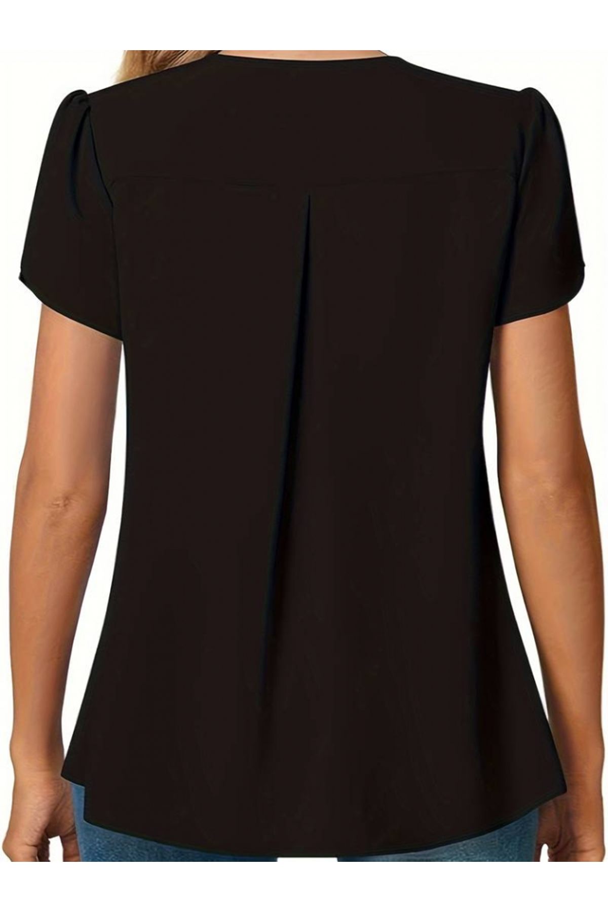 Kısa Kollu V Yaka Sandy Bluz