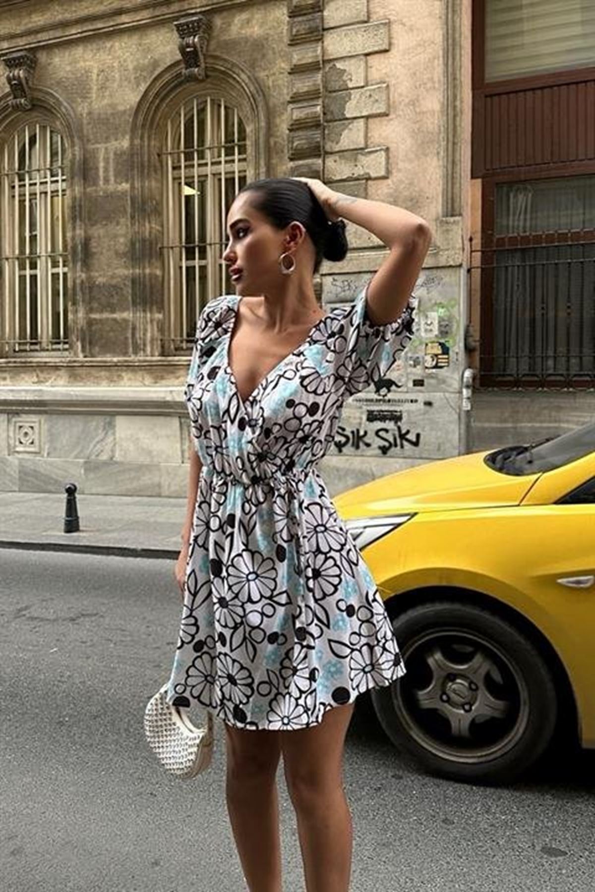 Lindsey Çiçek Desenli Elbise 2276-10