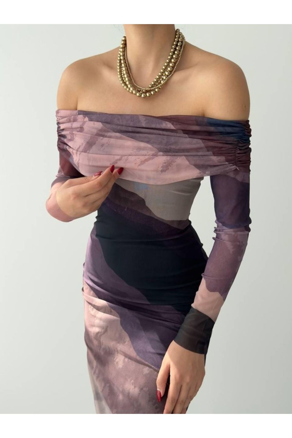 Sevilla Madonna Yaka Tül Elbise