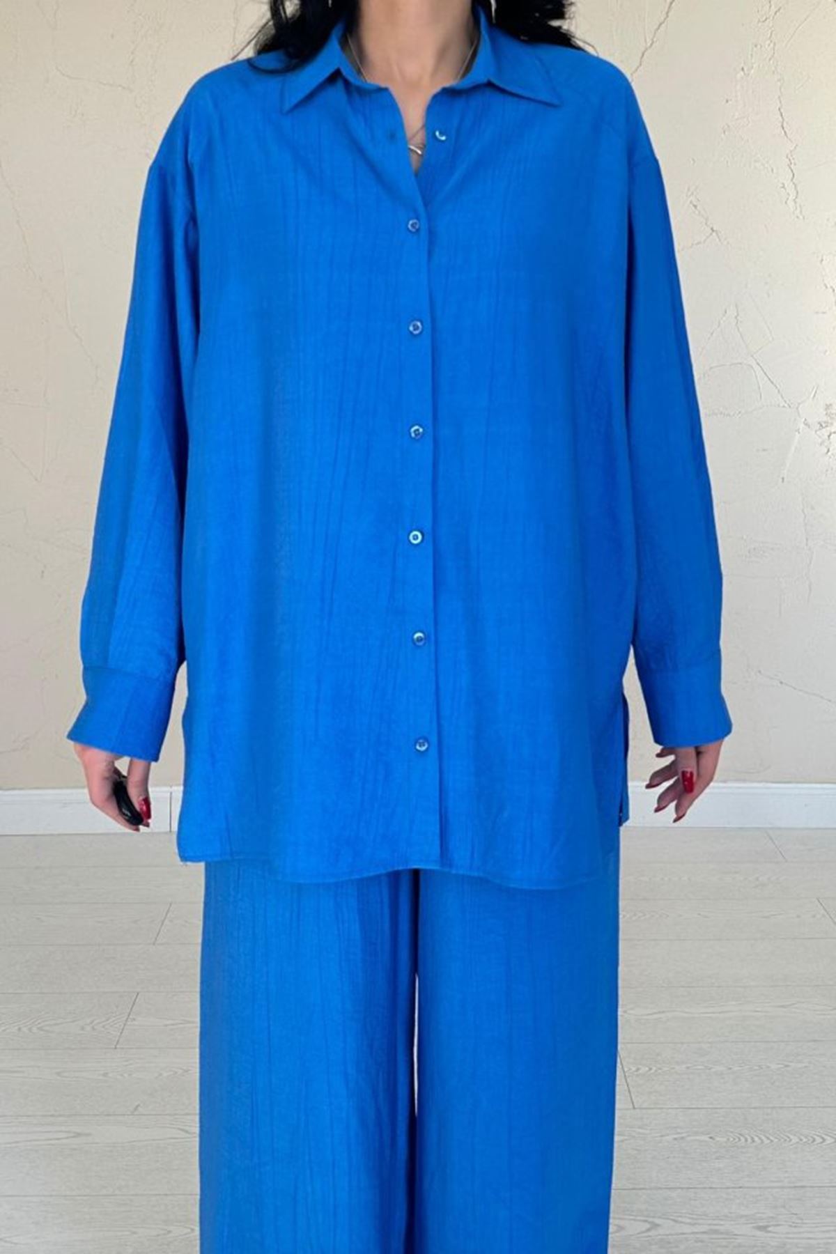 Saks Alice Gömlek Ve Bol Kesim Pantolon Takım