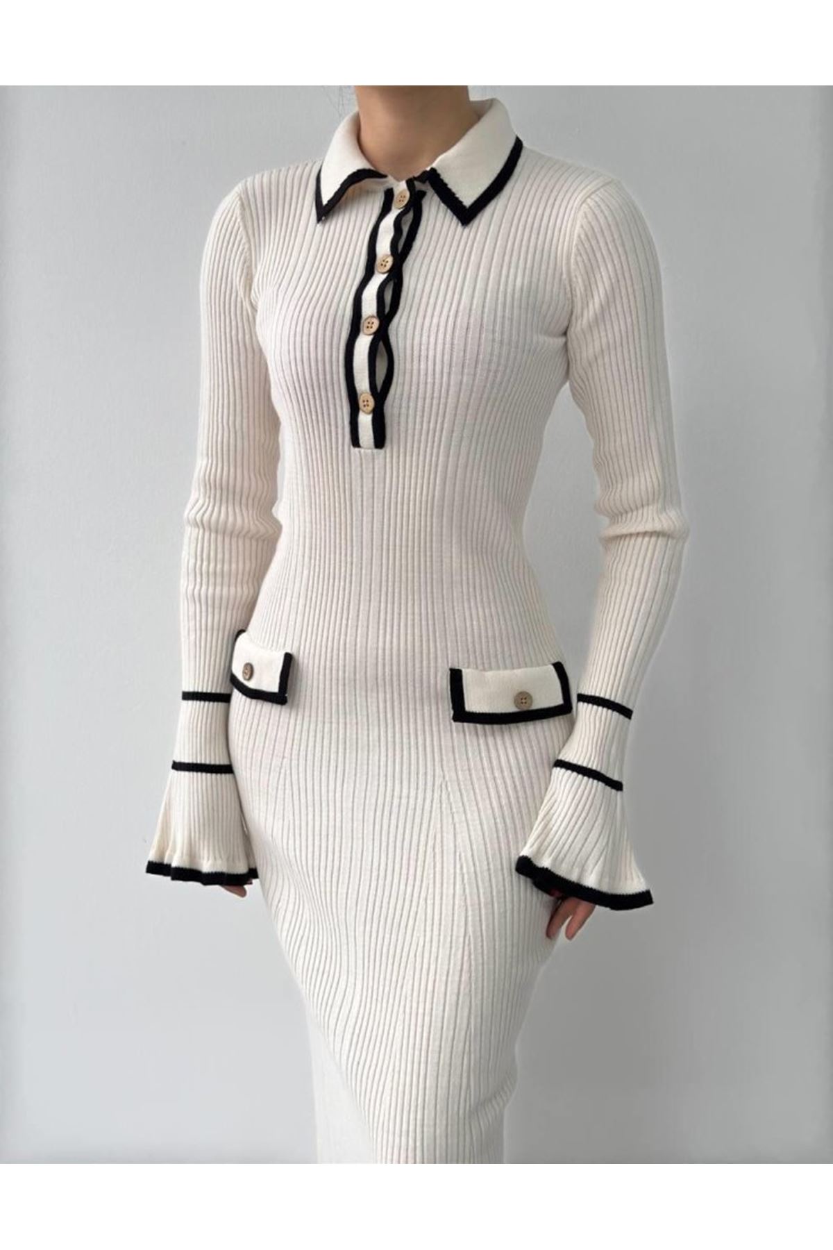 Wale Cep Detaylı Elbise