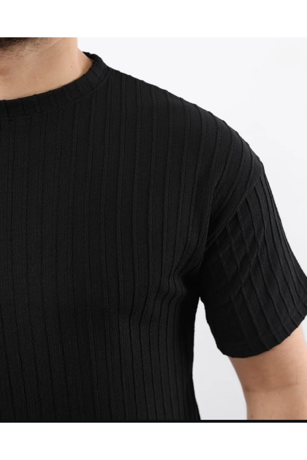 Erkek Kısa Kollu örgü Kumaş Bisiklet Yaka T-shirt