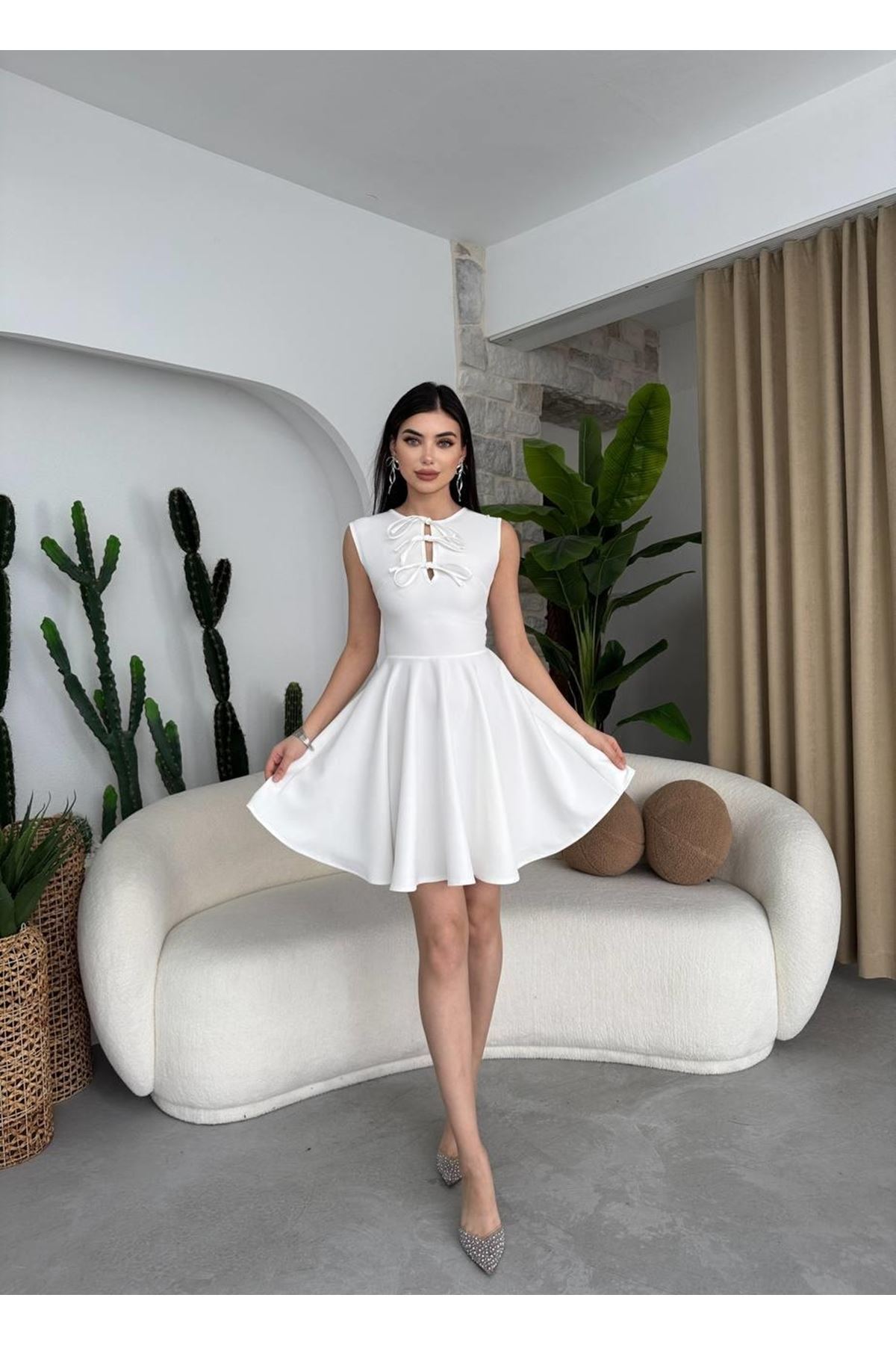 Perp Fiyonk Detaylı Elbise