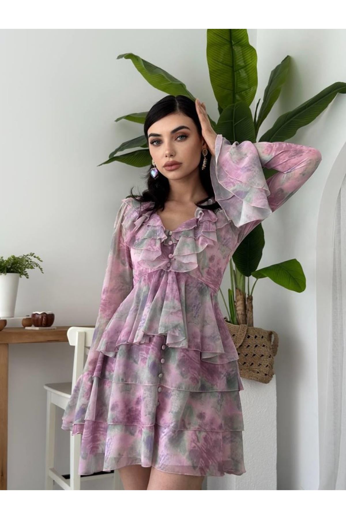 Elose Fırfırlı Elbise