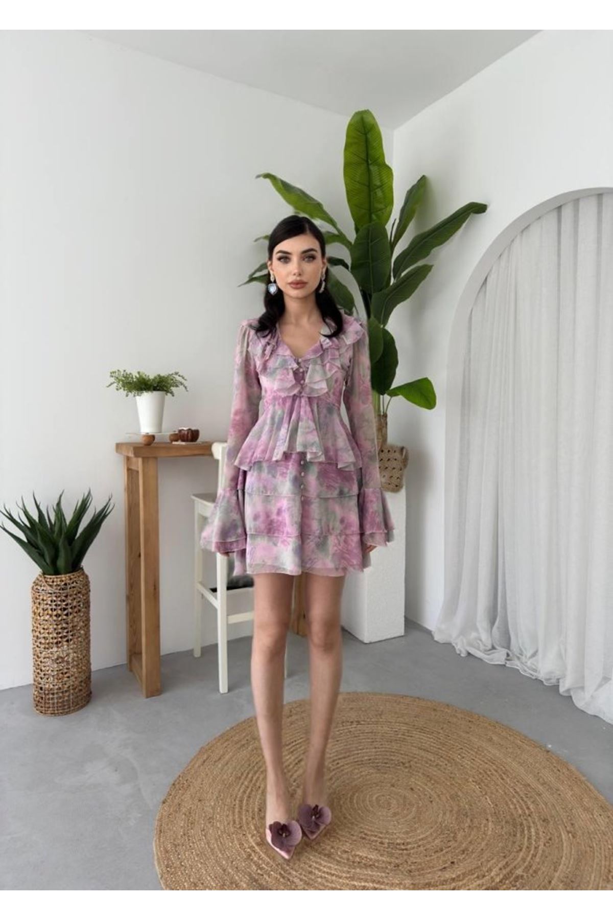 Elose Fırfırlı Elbise