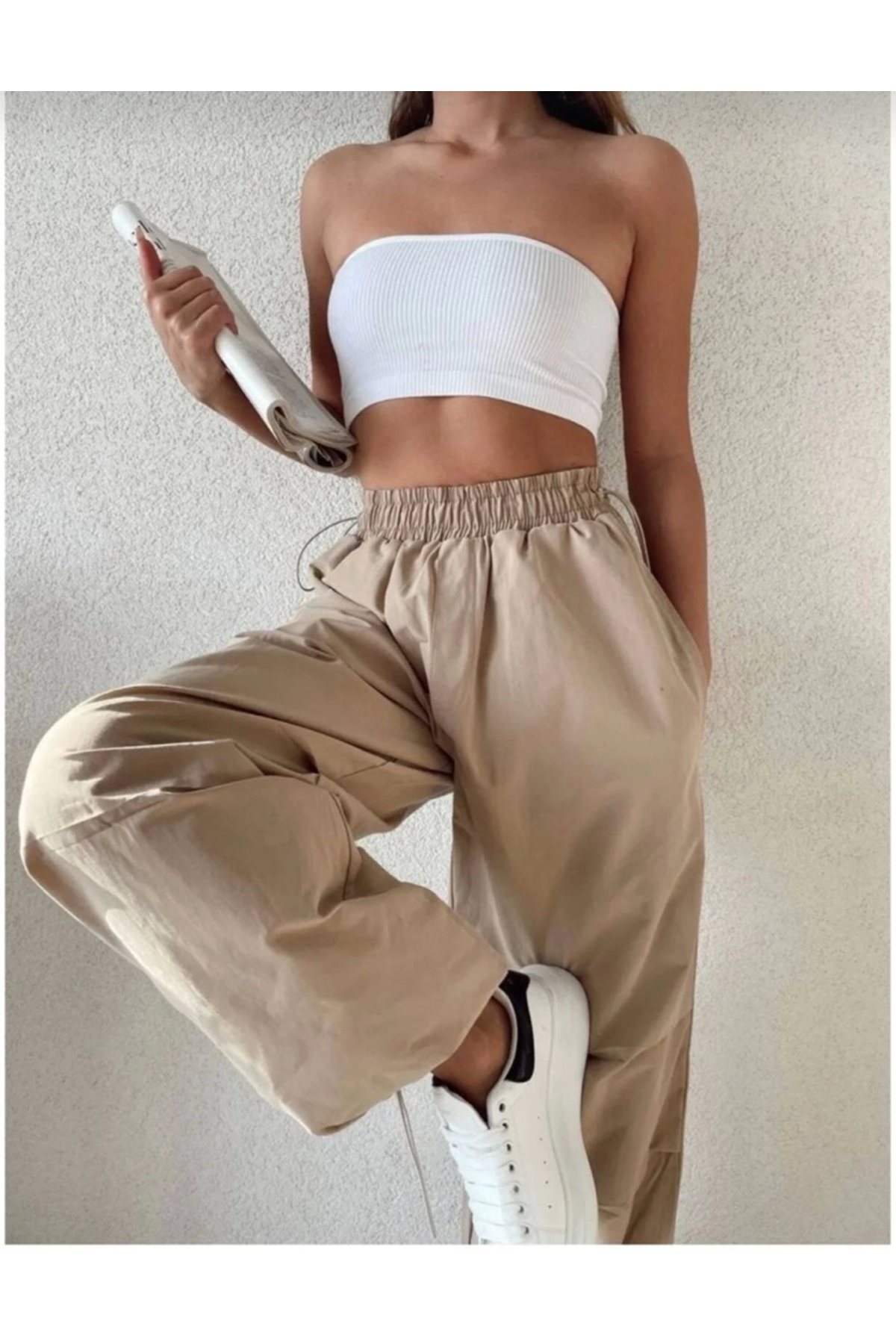 Cepli Paraşut Pantalon - Bej