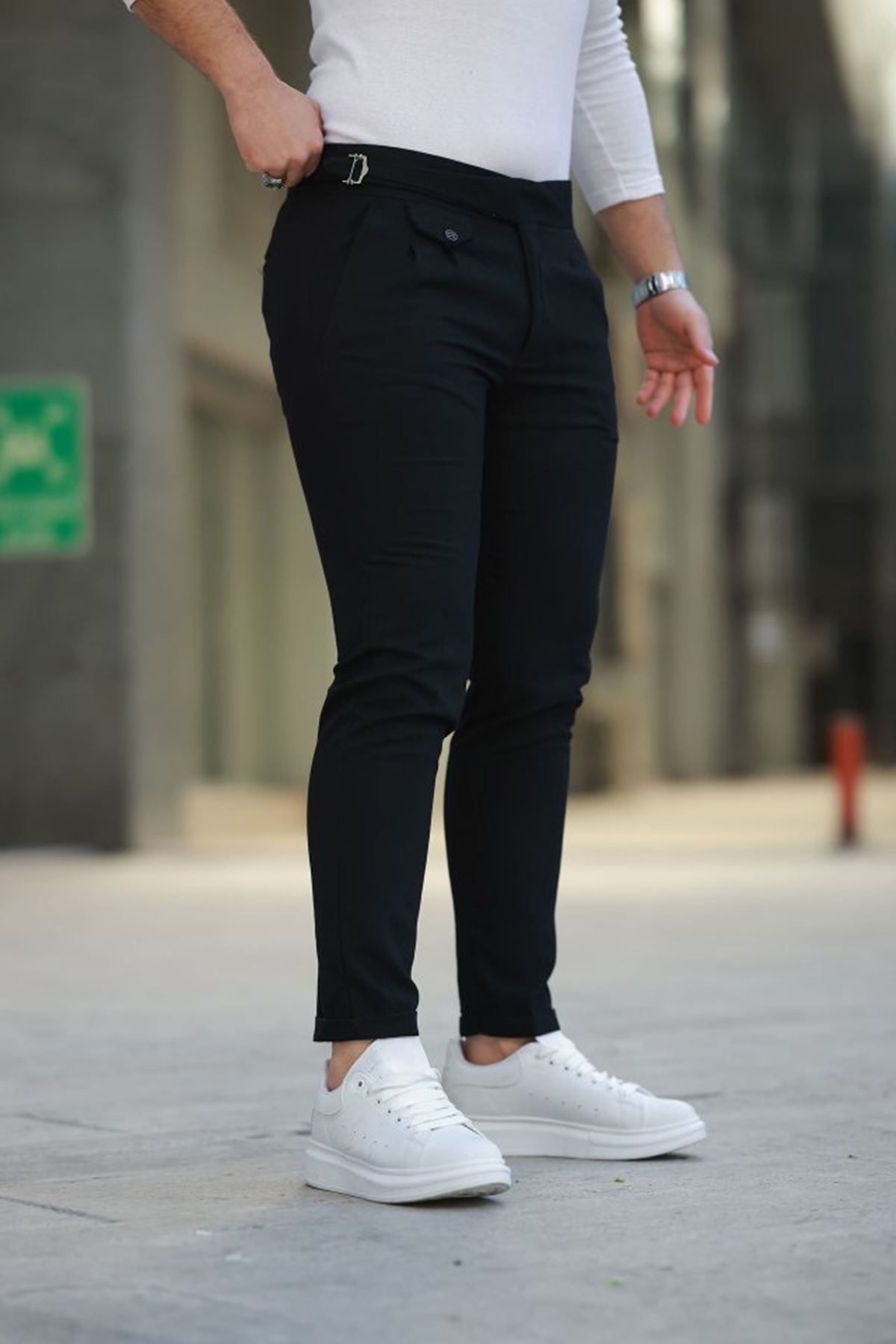 Erkek Bel Toka Detaylı Pileli Pantolon