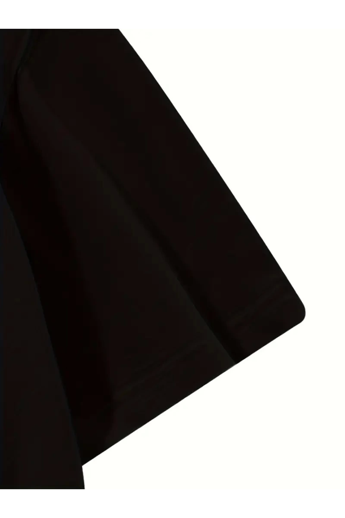 Baskılı Oversize Bisiklet Yaka T-shirt - Siyah