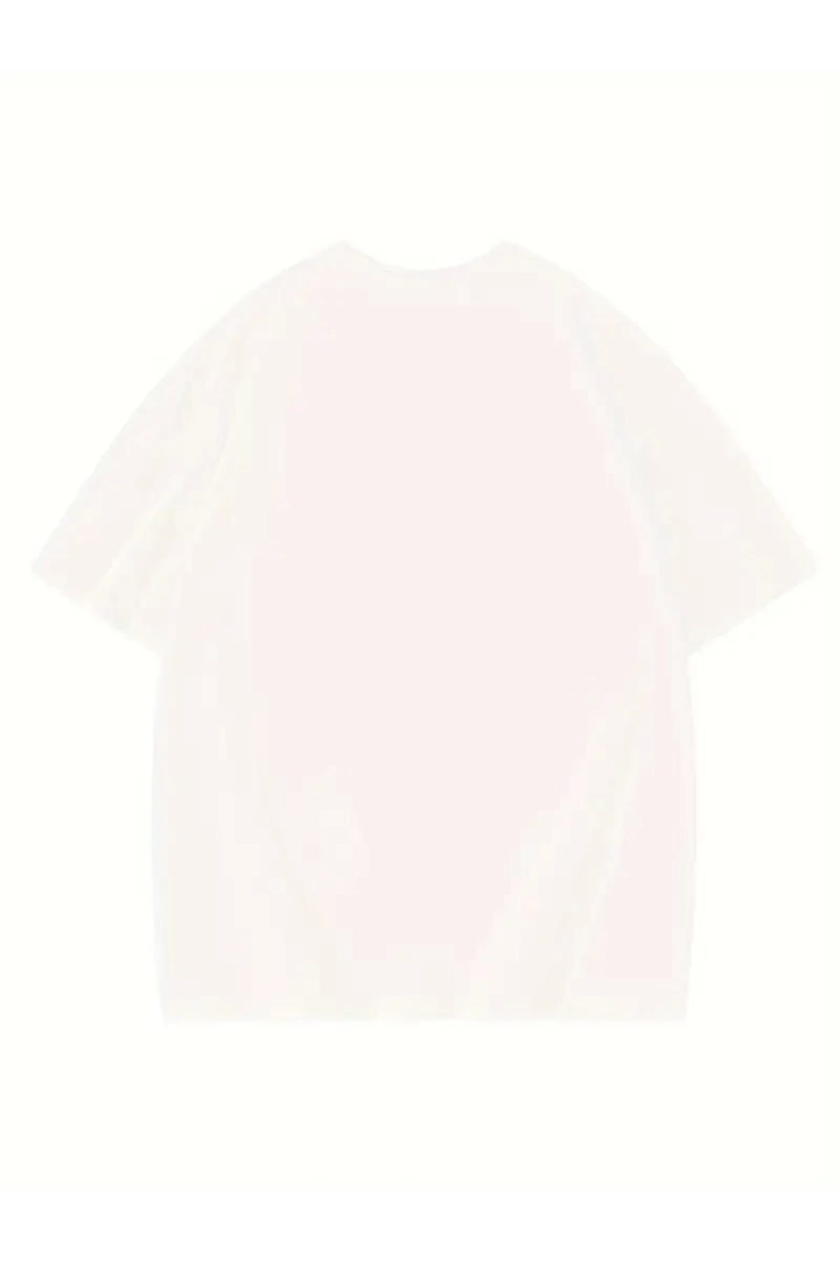 Baskılı Oversize Bisiklet Yaka T-shirt - Beyaz