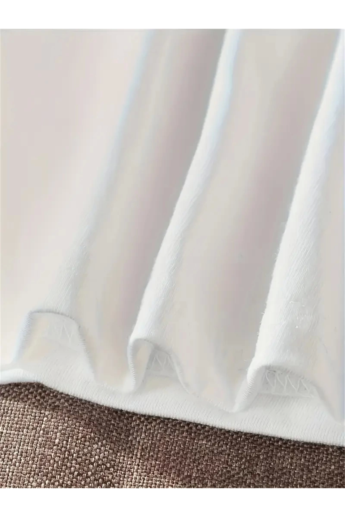 Baskılı Oversize Bisiklet Yaka T-shirt - Beyaz