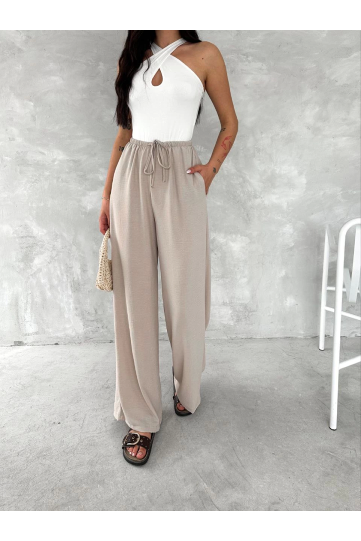 Ayrobin Oversize Pantalon - Bej