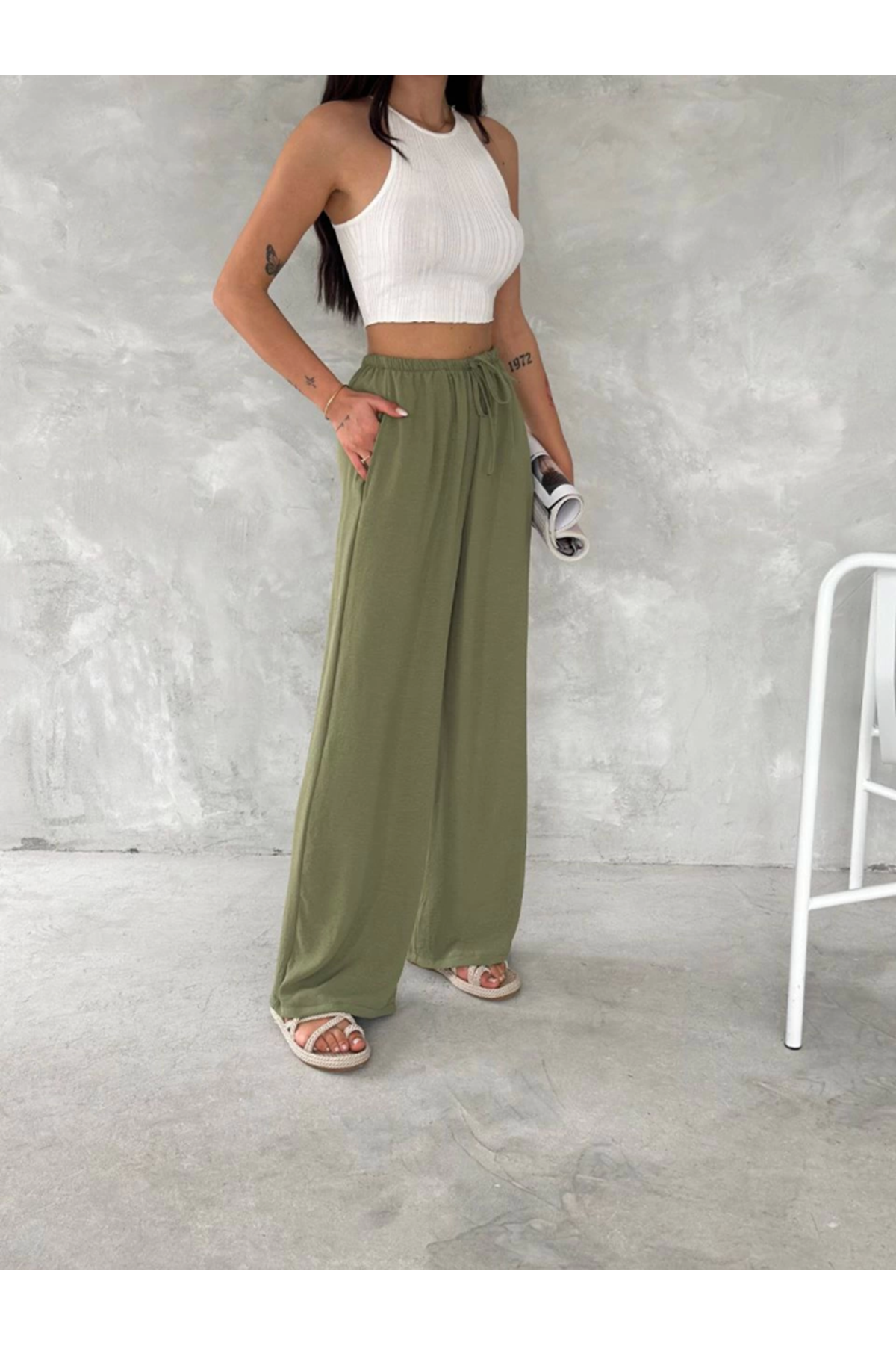 Ayrobin Oversize Pantalon - Mint Yeşili