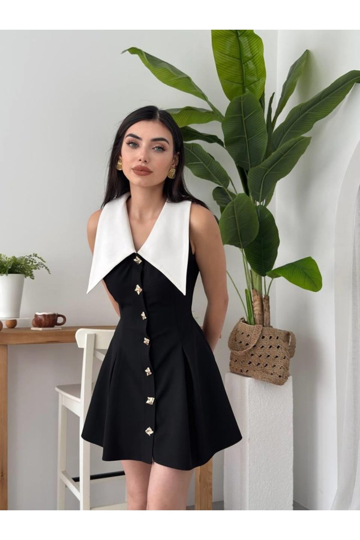 Ness Düğmeli Elbise