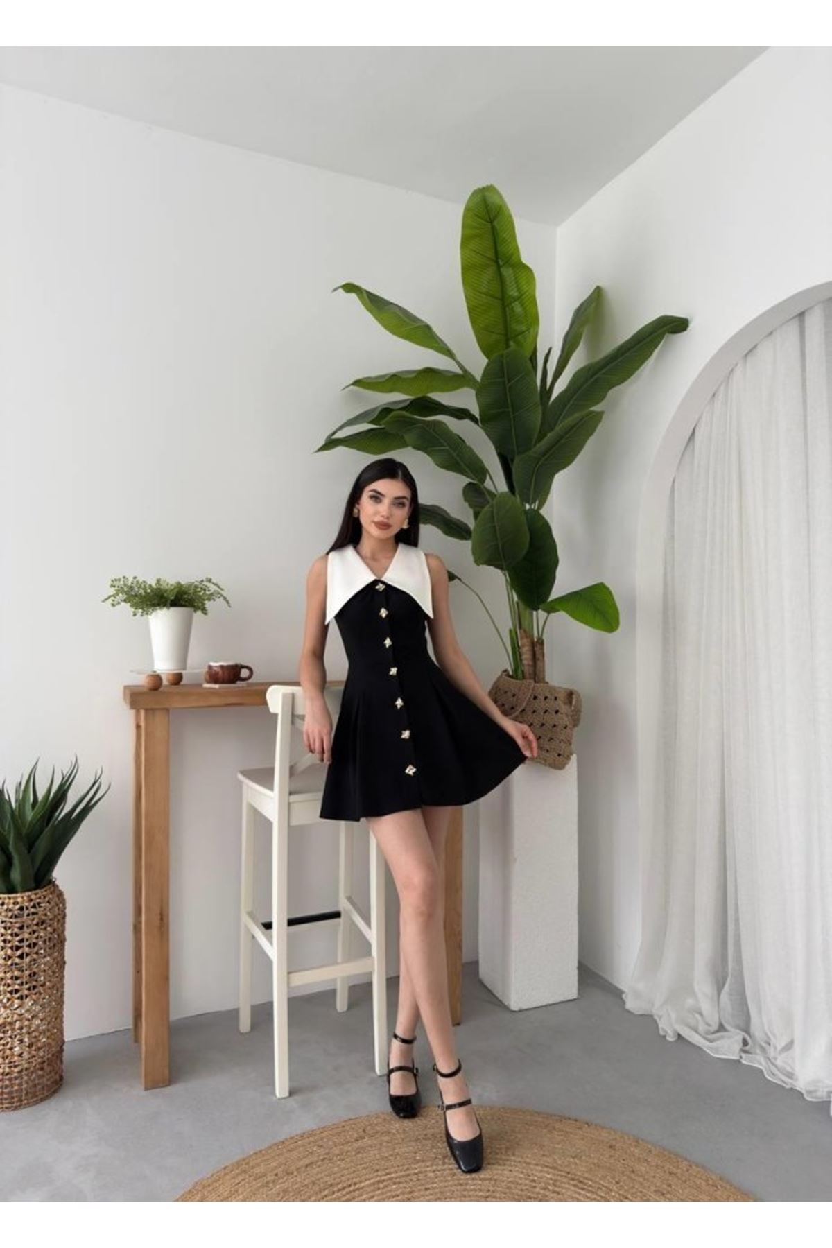 Ness Düğmeli Elbise