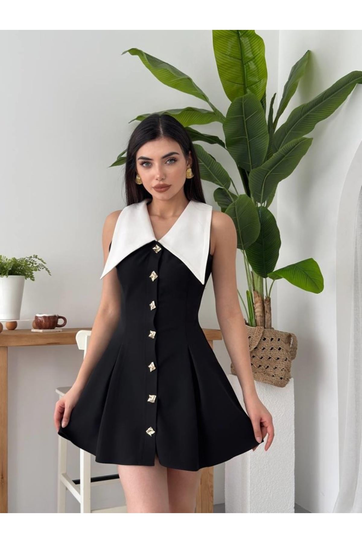 Ness Düğmeli Elbise