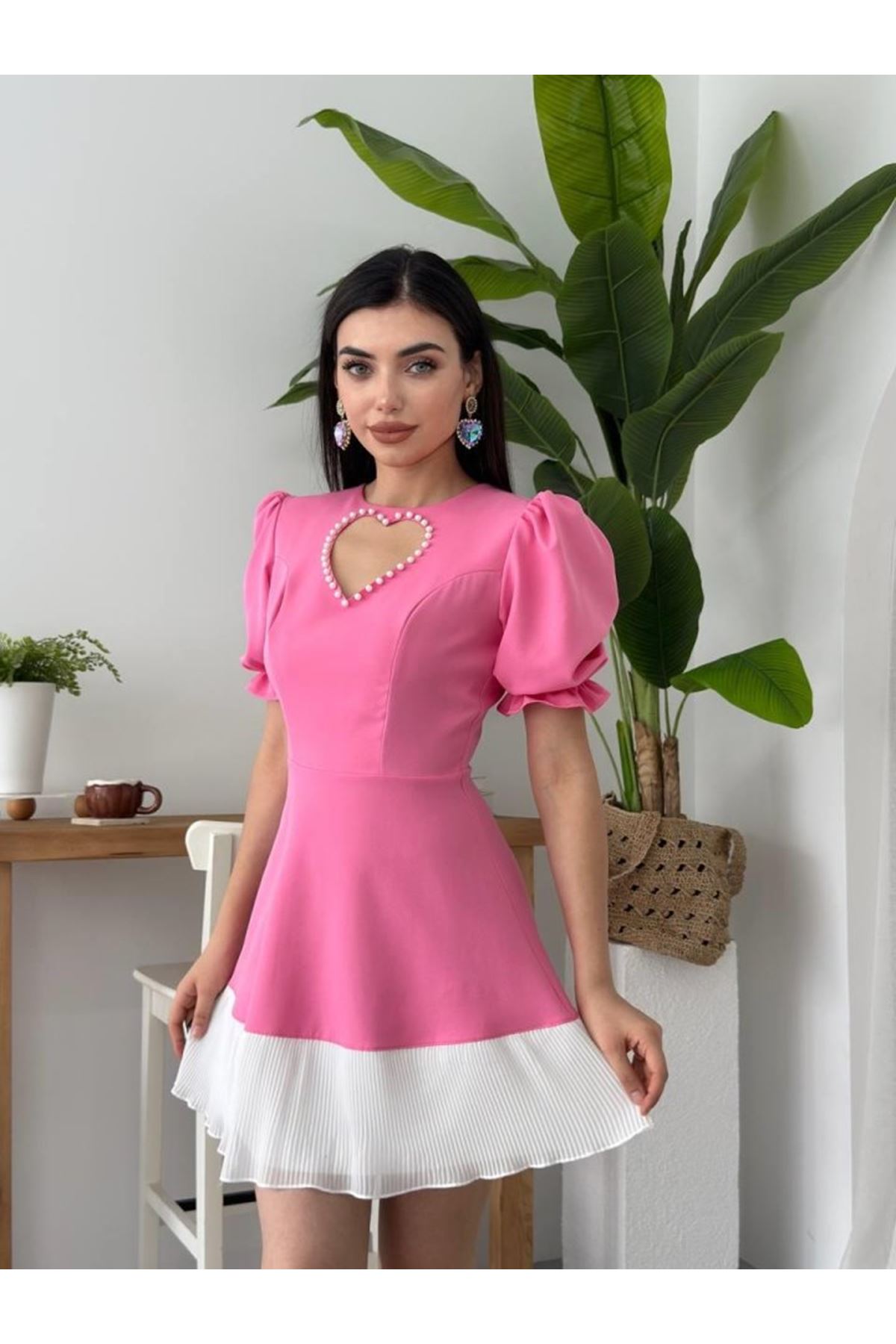 Safe Kalp Detaylı Elbise