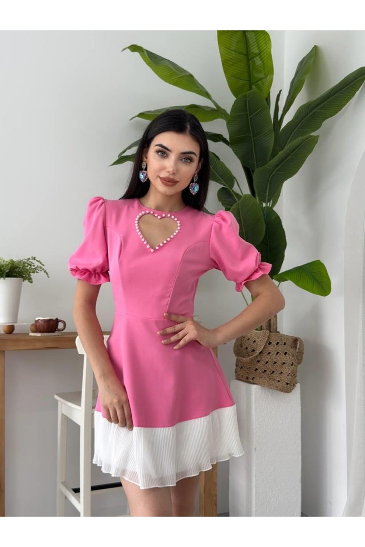 Safe Kalp Detaylı Elbise