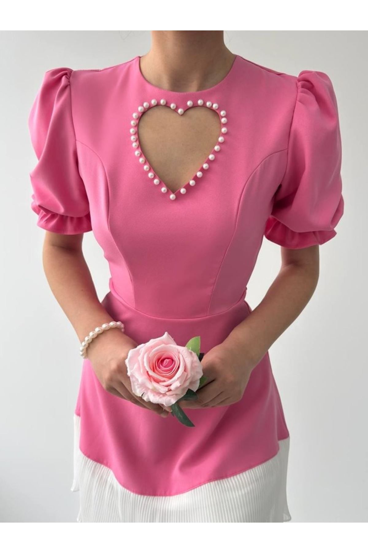 Safe Kalp Detaylı Elbise