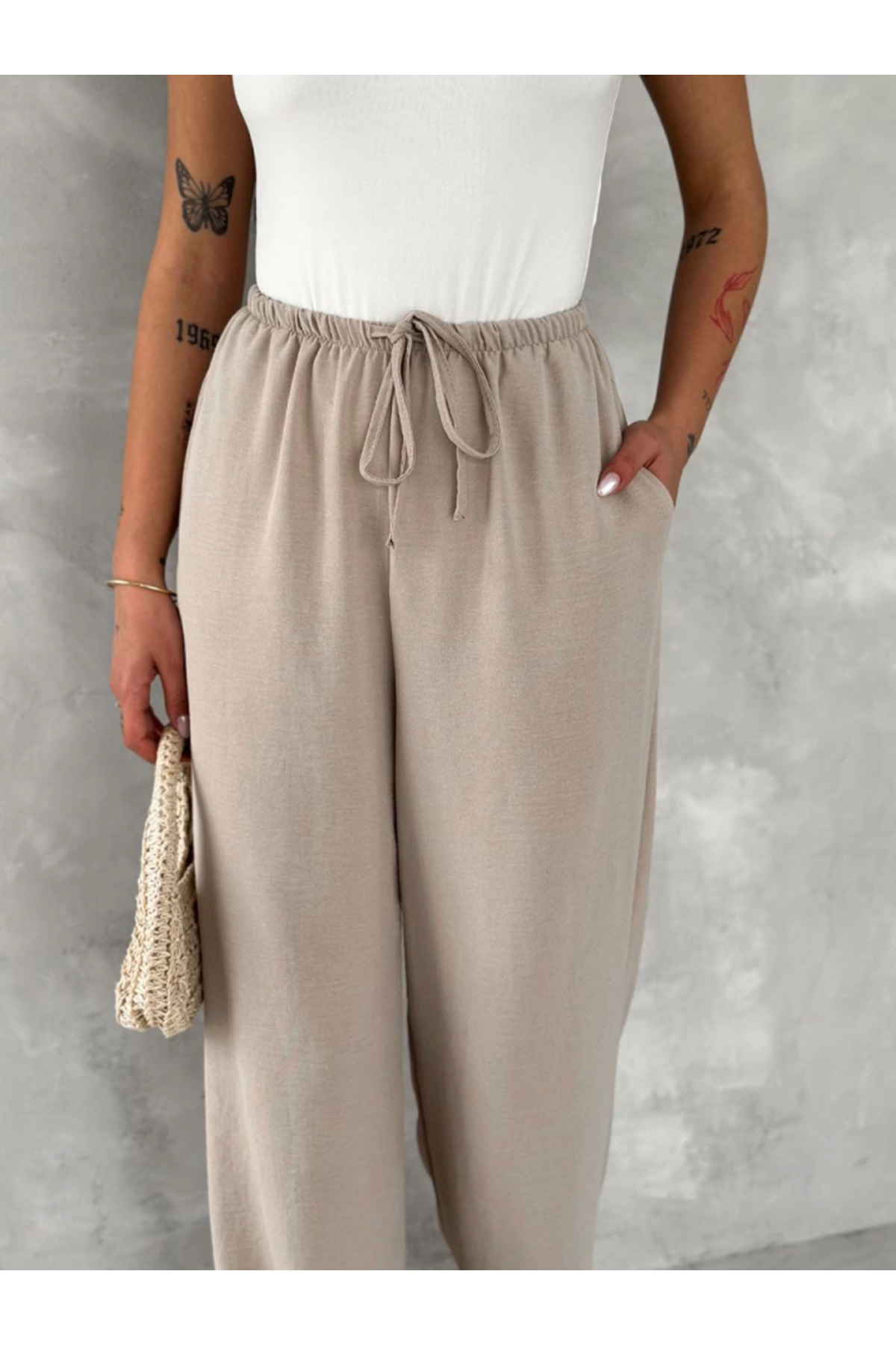 Ayrobin Oversize Pantalon - Bej