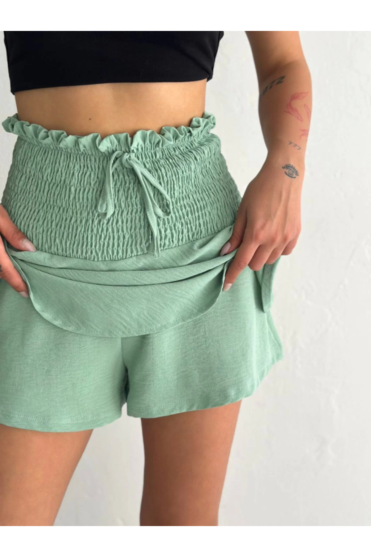 Ayrobin Şortlu Etek - Su Yeşili