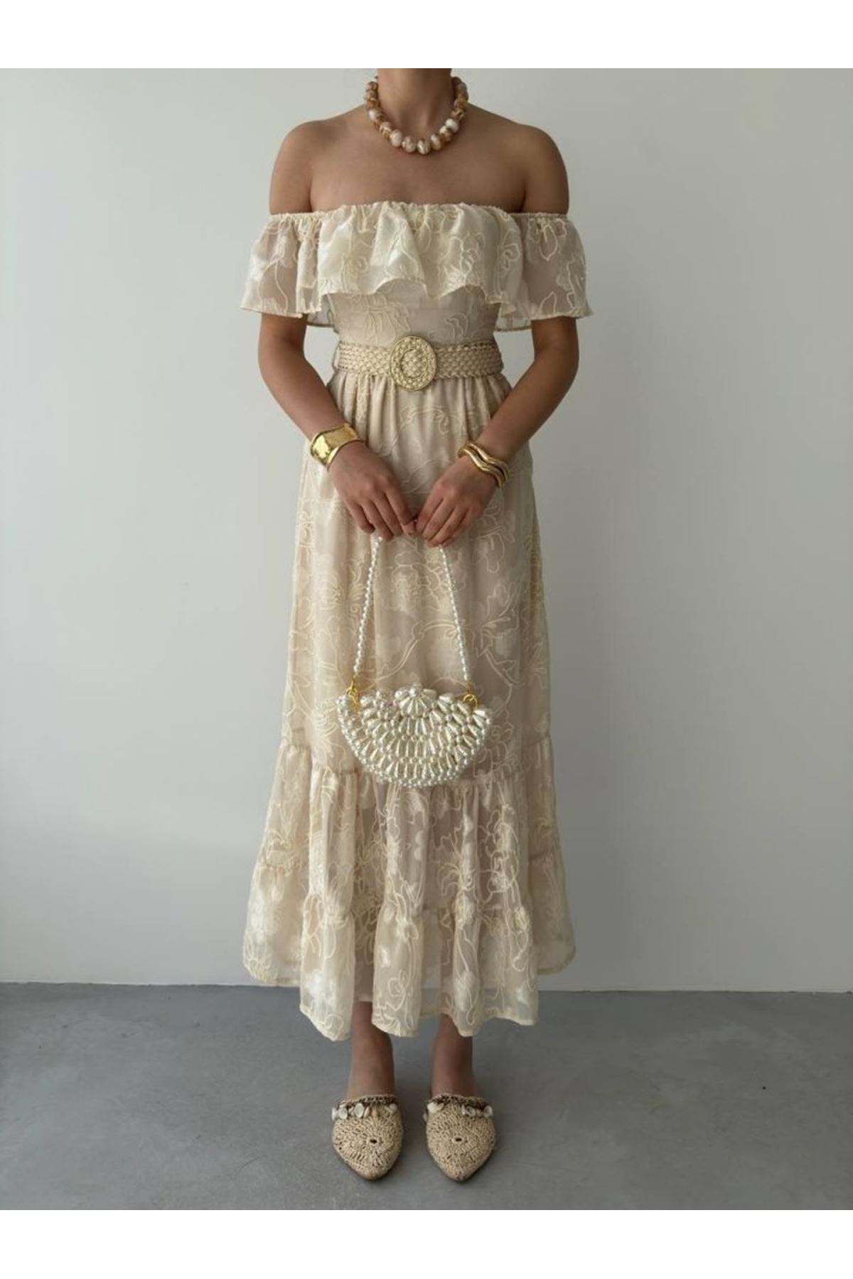 Reget Kemerli Elbise