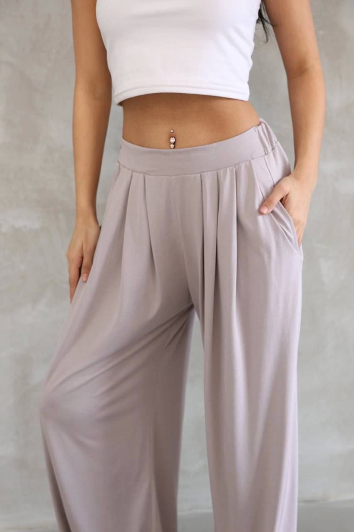 Osy Modal Yumuşak Dokulu Kumaş Boru Paça Salaş Eşofman - Bej