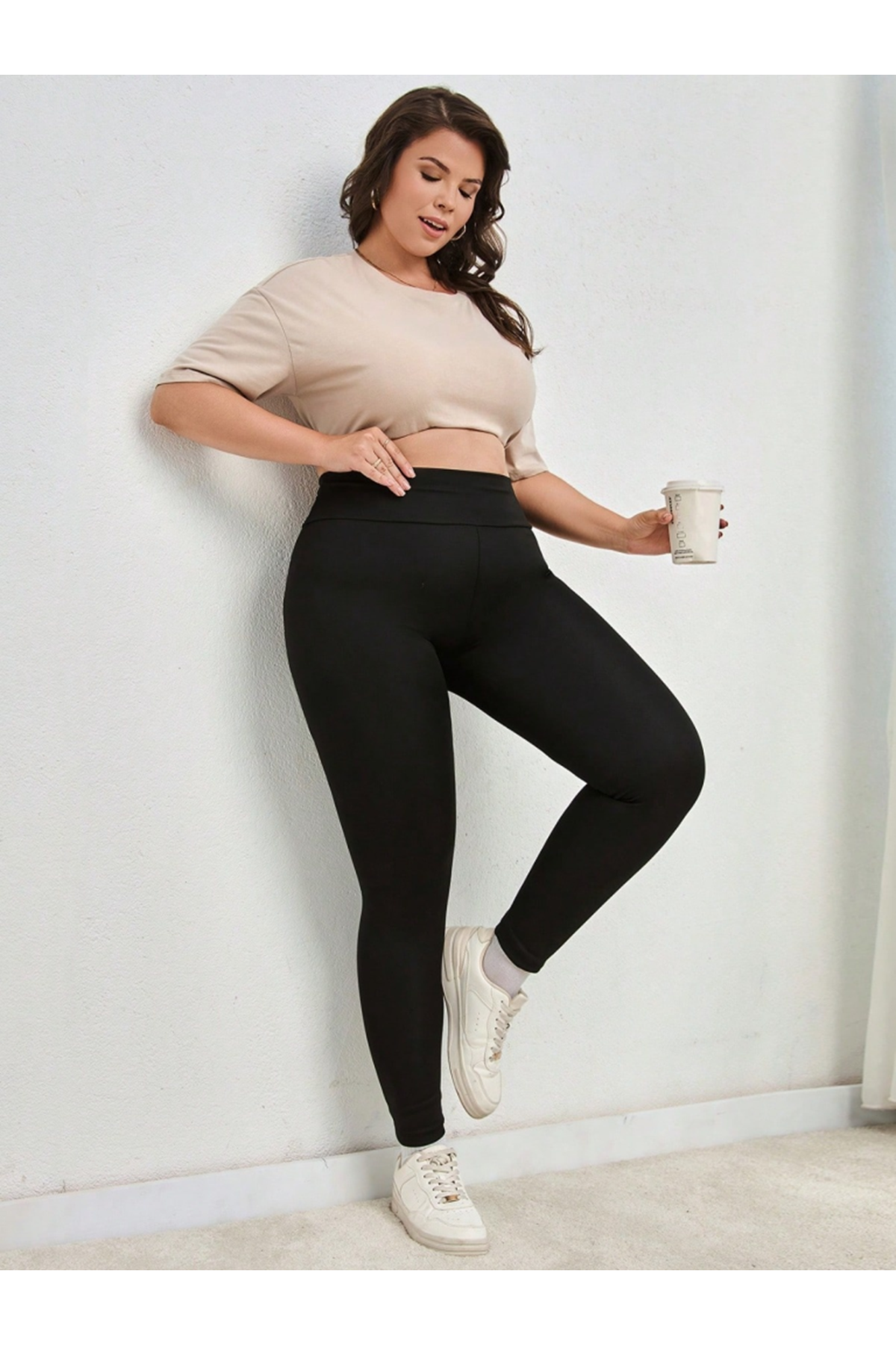 Kadın Yüksek Bel Dalgıç Spor Tayt