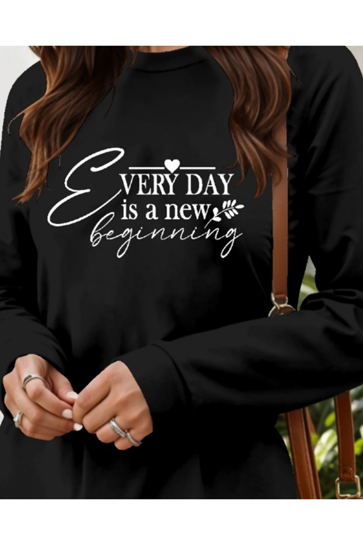 Kadın Uzun Kollu Bisiklet Yaka Kısa Viskon Iki Iplik Elbise