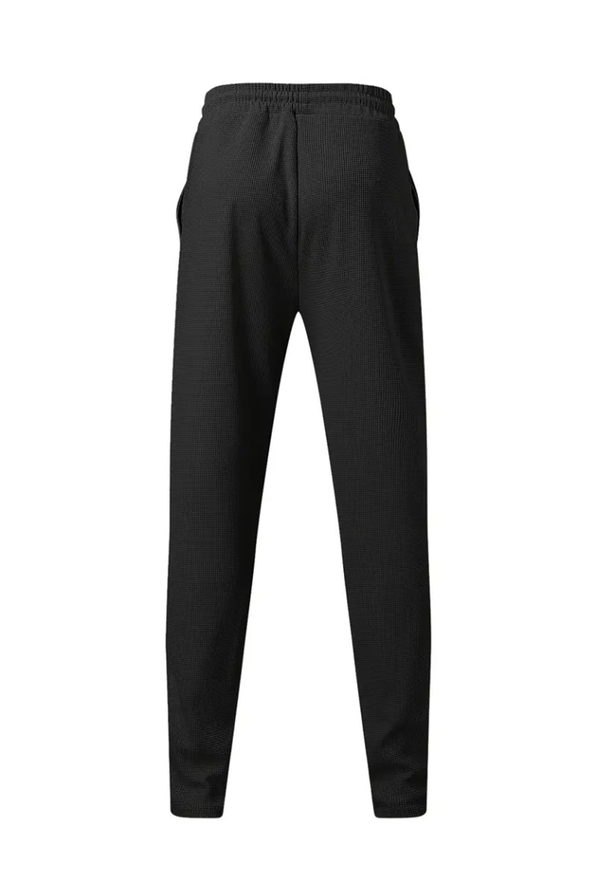 Erkek Yüksek Bel önden Bağcıklı Cepli Waffle Pantolon