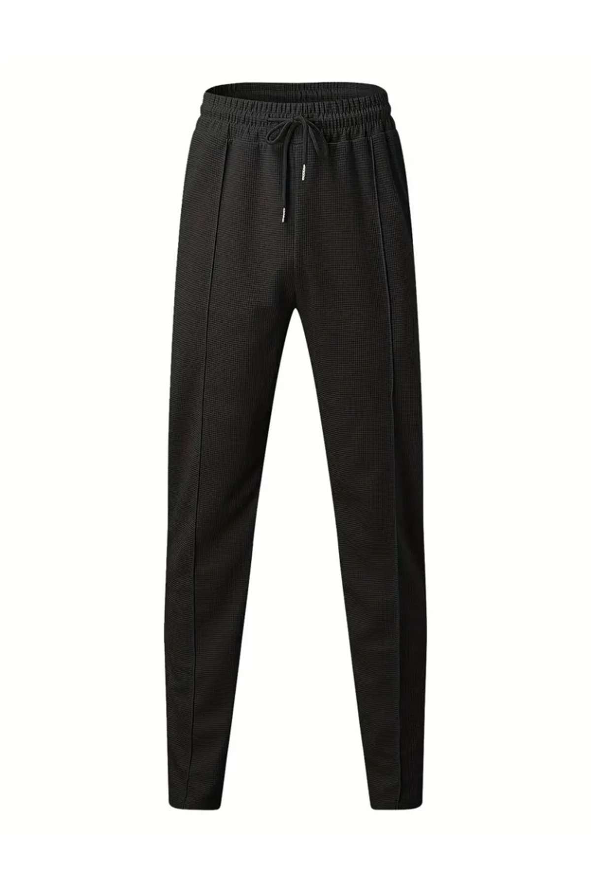 Erkek Yüksek Bel önden Bağcıklı Cepli Waffle Pantolon