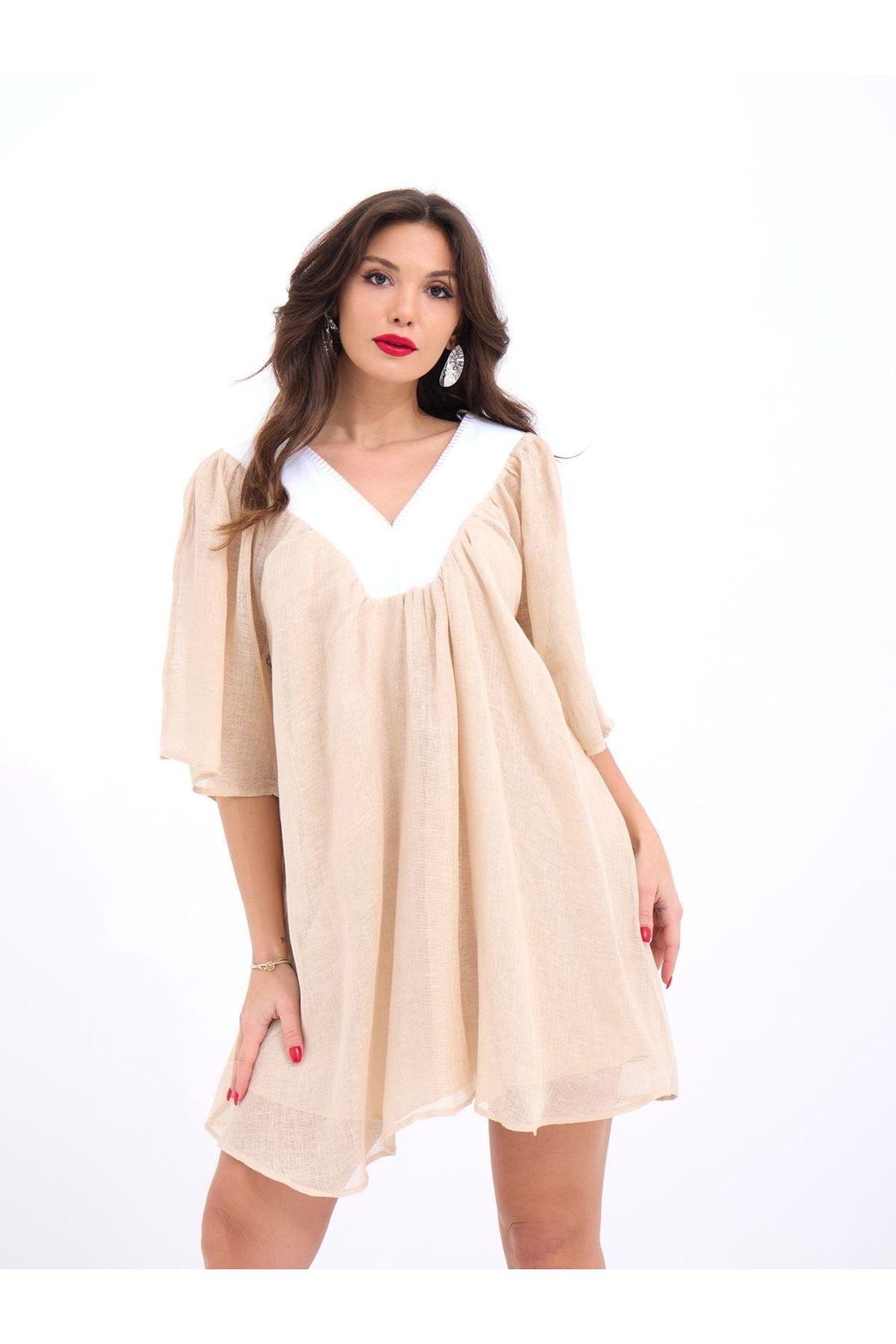7009 ELBİSE-BEJ