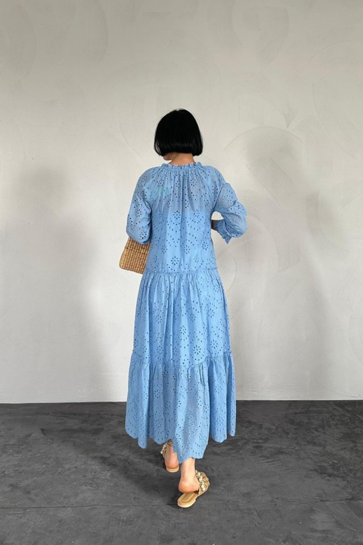 Mavi Dantelli New Elbise