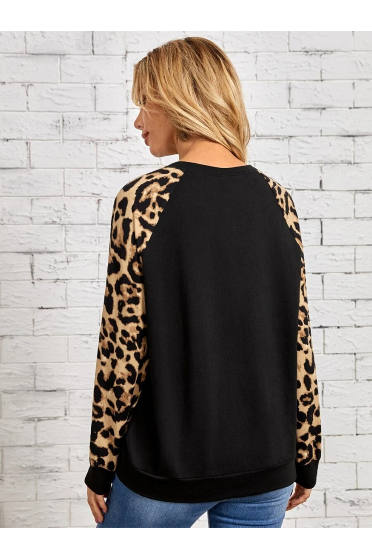 Kadın Uzun Kollu Bisiklet Yaka Reglan Kol Viskon Bluz