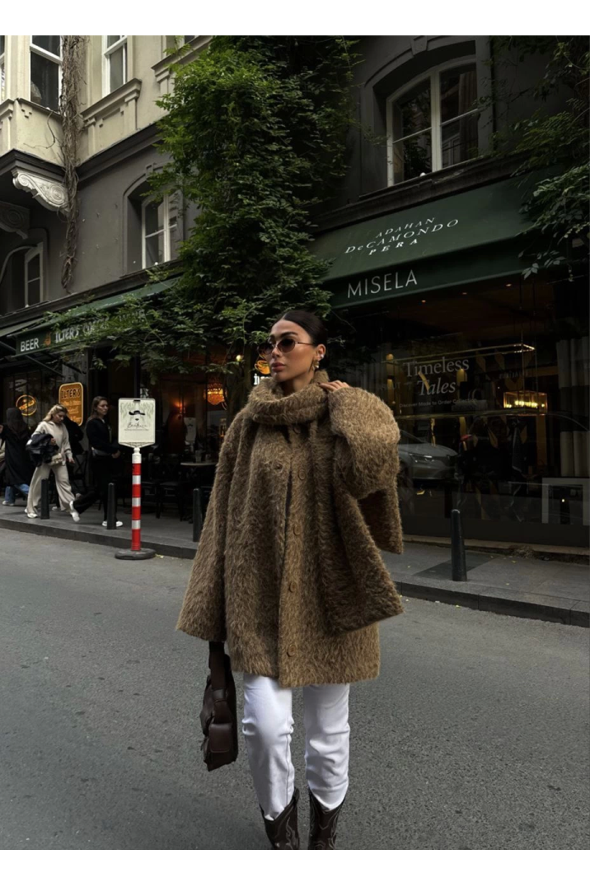 Yün Cıkartılabilen Atkılı ,Kaban İkili Takım- Kahve